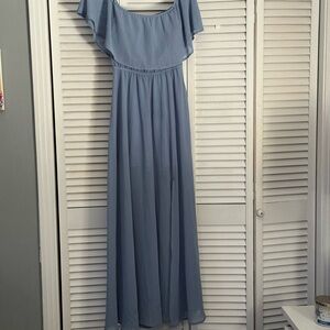 Baltic Born Light Blue Ruffle Maxi Dress